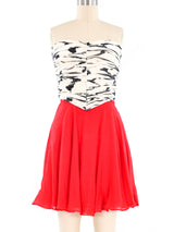 Bruce Oldfield Black and White Bustier With Red Skirt Ensemble Suit arcadeshops.com