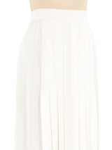 Chanel White Pleated Midi Skirt Bottom arcadeshops.com