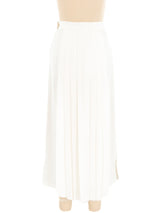 Chanel White Pleated Midi Skirt Bottom arcadeshops.com
