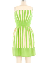 Travilla Green Stripe Sleeveless Dress Dress arcadeshops.com