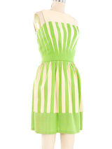 Travilla Green Stripe Sleeveless Dress Dress arcadeshops.com