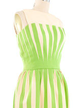 Travilla Green Stripe Sleeveless Dress Dress arcadeshops.com
