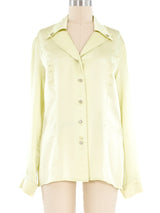 Escada Lime Green Silk Blouse Top arcadeshops.com