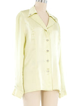 Escada Lime Green Silk Blouse Top arcadeshops.com