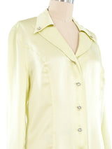 Escada Lime Green Silk Blouse Top arcadeshops.com