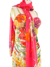 Diane Freis Beaded Silk Bustier Dress Dress arcadeshops.com