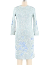 Chez Royale Powder Blue Sequin Knit Dress Dress arcadeshops.com