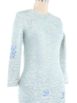 Chez Royale Powder Blue Sequin Knit Dress Dress arcadeshops.com