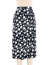 Yves Saint Laurent Black and White Floral Skirt Bottom arcadeshops.com
