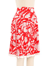 Genny Red Pleated Silk Skirt Bottom arcadeshops.com