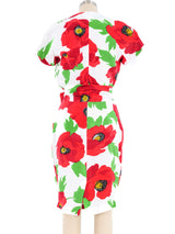 Poppy Print Wrap Style Dress Dress arcadeshops.com