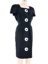 Valentino Black and White Linen Dress Dress arcadeshops.com