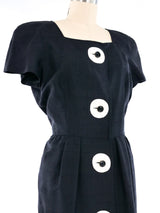 Valentino Black and White Linen Dress Dress arcadeshops.com