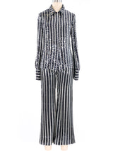 Oscar de la Renta Striped Sequin Ensemble Suit arcadeshops.com