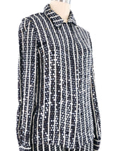 Oscar de la Renta Striped Sequin Ensemble Suit arcadeshops.com