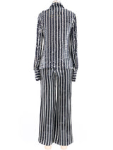 Oscar de la Renta Striped Sequin Ensemble Suit arcadeshops.com