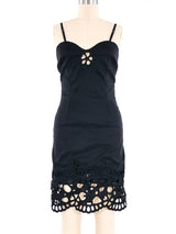 Rochas Linen Eyelet Cutout Dress Dress arcadeshops.com