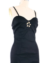 Rochas Linen Eyelet Cutout Dress Dress arcadeshops.com