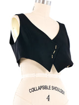 Claude Montana Black Cropped Vest Jacket arcadeshops.com