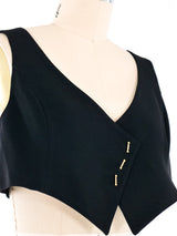Claude Montana Black Cropped Vest Jacket arcadeshops.com