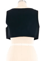 Claude Montana Black Cropped Vest Jacket arcadeshops.com