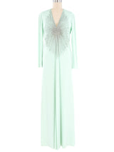 1960s Starburst Embellished Mint Maxi Dress Dress arcadeshops.com