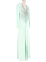 1960s Starburst Embellished Mint Maxi Dress Dress arcadeshops.com
