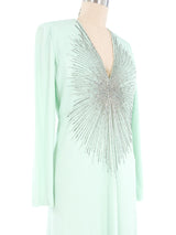 1960s Starburst Embellished Mint Maxi Dress Dress arcadeshops.com