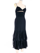 Valentino Sheer Panel Midi Gown Dress arcadeshops.com