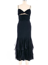 Valentino Sheer Panel Midi Gown Dress arcadeshops.com
