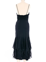 Valentino Sheer Panel Midi Gown Dress arcadeshops.com