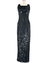 Armani Black Sequin Gown Dress arcadeshops.com