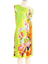 Watercolor Printed Floral Shift Dress Dress arcadeshops.com