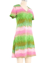 Lanvin Pink And Green Brushstroke Print Dress Dress arcadeshops.com