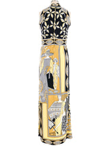 1970s Paganne Art Deco Printed Dress Dress arcadeshops.com