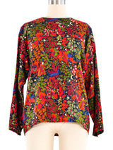 Yves Saint Laurent Fairytale Print Silk Top Top arcadeshops.com