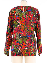 Yves Saint Laurent Fairytale Print Silk Top Top arcadeshops.com