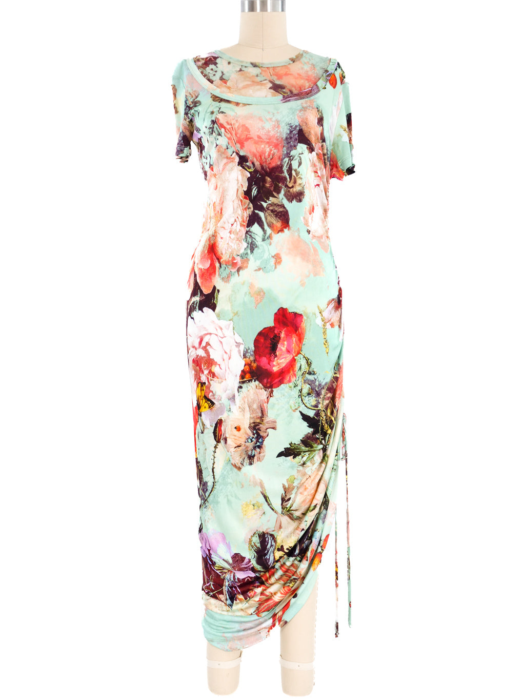 Jean Paul Gaultier Floral Drawstring Tshirt Dress