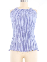 Mary McFadden Periwinkle Pleated Tank Top arcadeshops.com