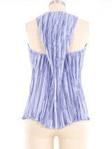 Mary McFadden Periwinkle Pleated Tank Top arcadeshops.com