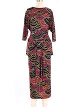 Metallic Printed Mosaic Midi Dress Dress arcadeshops.com