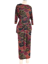 Metallic Printed Mosaic Midi Dress Dress arcadeshops.com