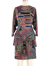 Metallic Printed Mosaic Mini Dress Dress arcadeshops.com