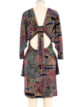 Metallic Printed Mosaic Mini Dress Dress arcadeshops.com