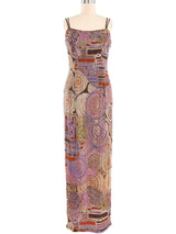 Metallic Printed Mosaic Slip Dress Dress arcadeshops.com
