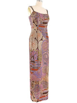 Metallic Printed Mosaic Slip Dress Dress arcadeshops.com