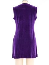 1960s Purple Velour Lace Up Vest Top arcadeshops.com