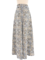 Metallic Brocade Wide Leg Trousers Bottom arcadeshops.com