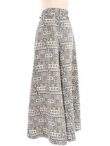 Metallic Brocade Wide Leg Trousers Bottom arcadeshops.com