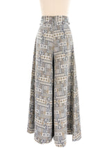 Metallic Brocade Wide Leg Trousers Bottom arcadeshops.com